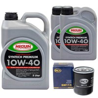 MotoröL Set Syntech 10W-40 Meguin 7 Liter + ÖLfilter FüR Citroen XM Fiat Renault