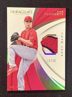 Jack Flaherty 2018 Panini Immaculate Logo Relic #/10 Dodgers - Word Series (P)
