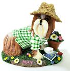 Danbury Mint Shih Tzu Dog Figurine May Perpetual Calendar Gardening Flowers