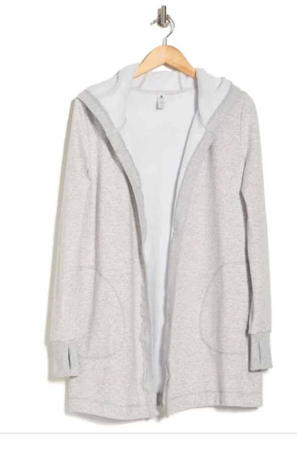 Heavy Fleece Open Hooded Cardigan Size 
