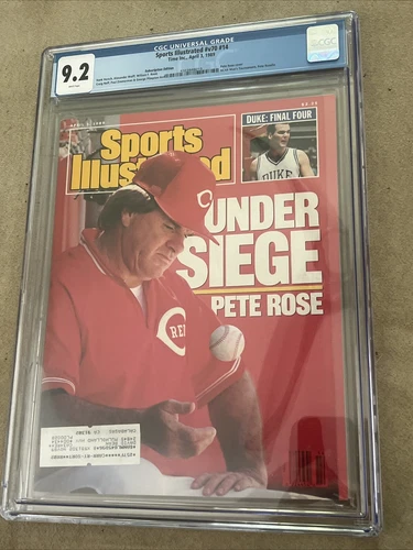 Sports illustrated 1989 #v70 #14 Pete Rose CGC 9.2 Cracked Case Magazine Intact