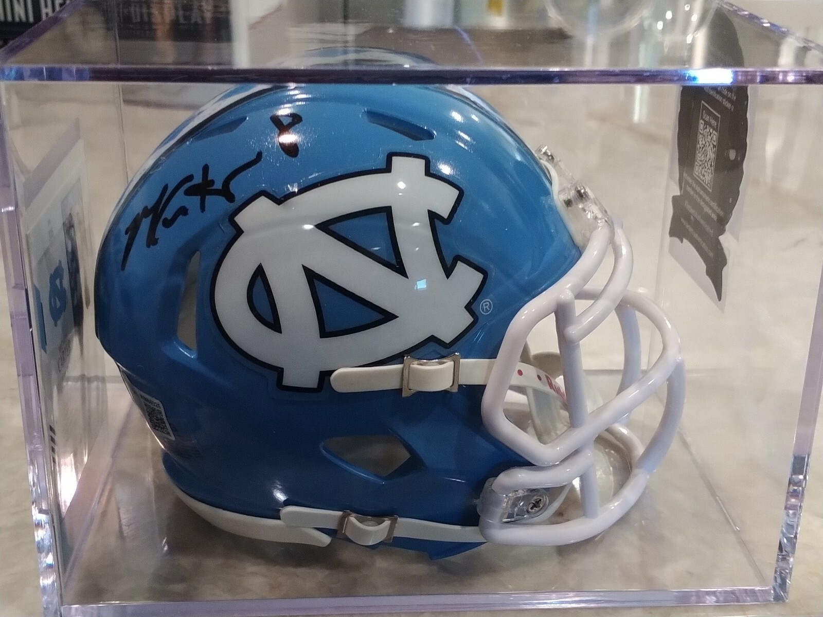 Michael Carter Autographed Signed North Carolina Tar Heels Speed Mini Helmet (Beckett COA) 