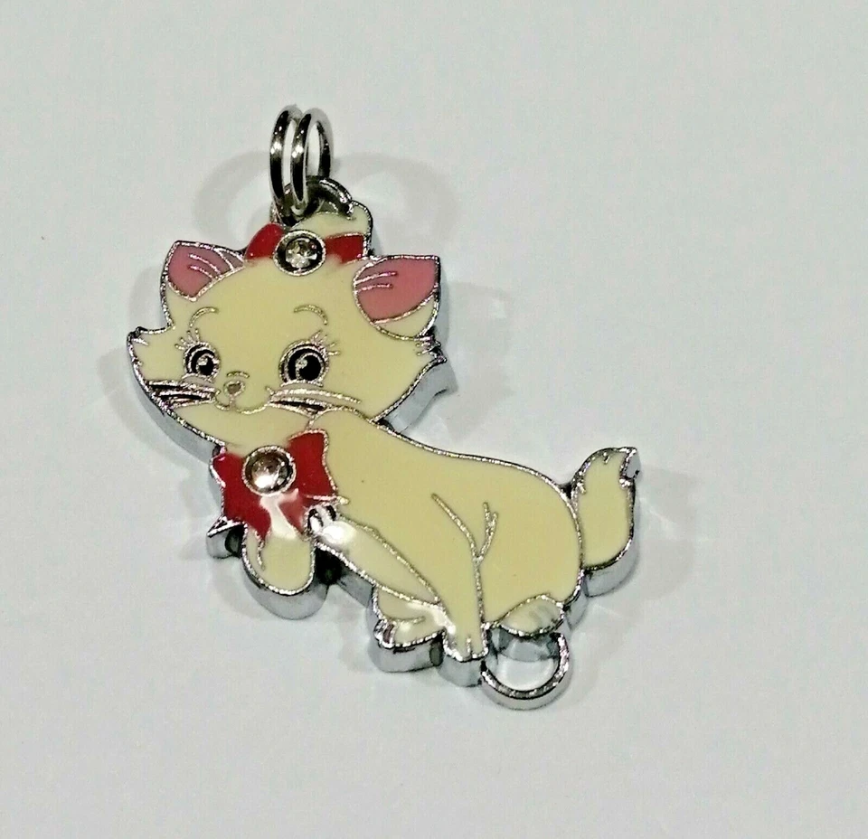 Pendentif bijoux argenté Marie Aristochat émail - Pendant Necklace 2.5cm - Photo 1/1