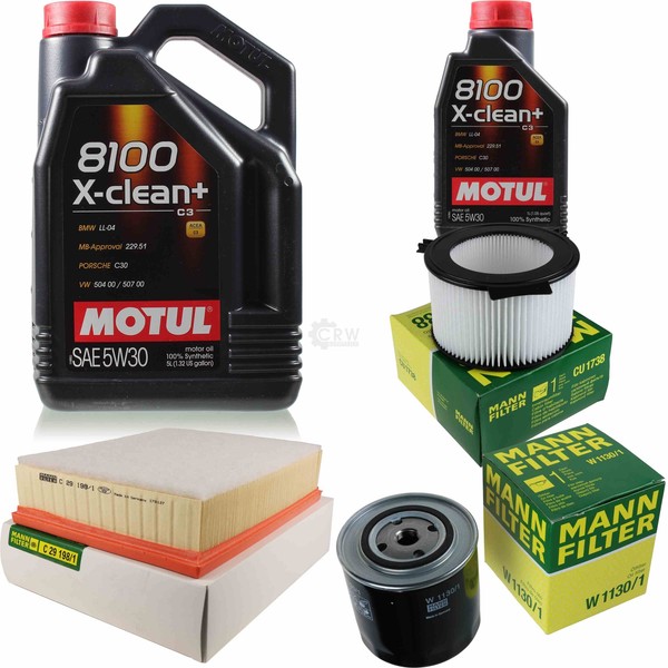 MANN-FILTER Inspektionspaket 6L Motul 8100 X-Clean+ 5W-30 FüR Vw Transporter Iv-image