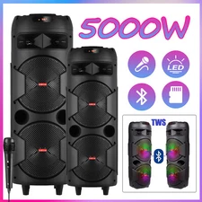 5000W Loud Portable Bluetooth Speaker Sub woofer Heavy Bass Sound System w/ Mic