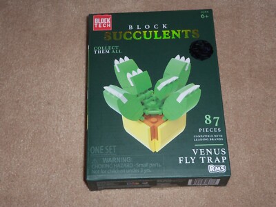 NEW, Block Succulents VENUS FLY TRAP Building Block Set 87 Pieces