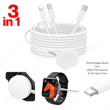 For Apple Watch Magnetic Fast Charging 3 in 1 USB C Cord with iPhone 16 15 14 12