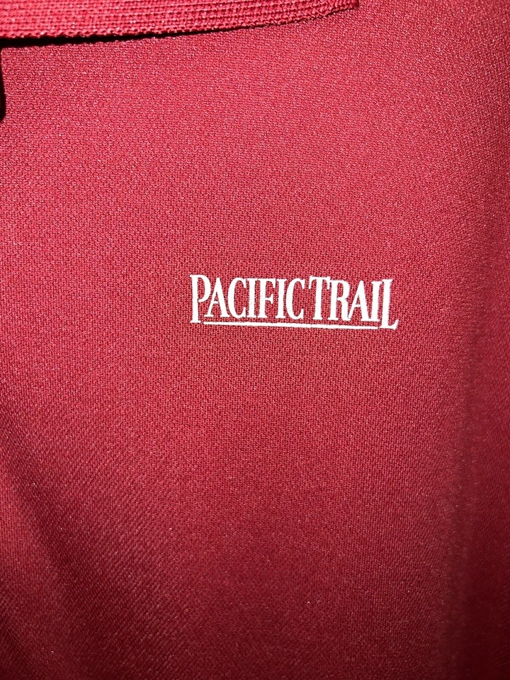 Pacific Trail Polo Shirt Mens Extra Large Red Short Sleeve 100% Polyester Logo - Image 4 of 4