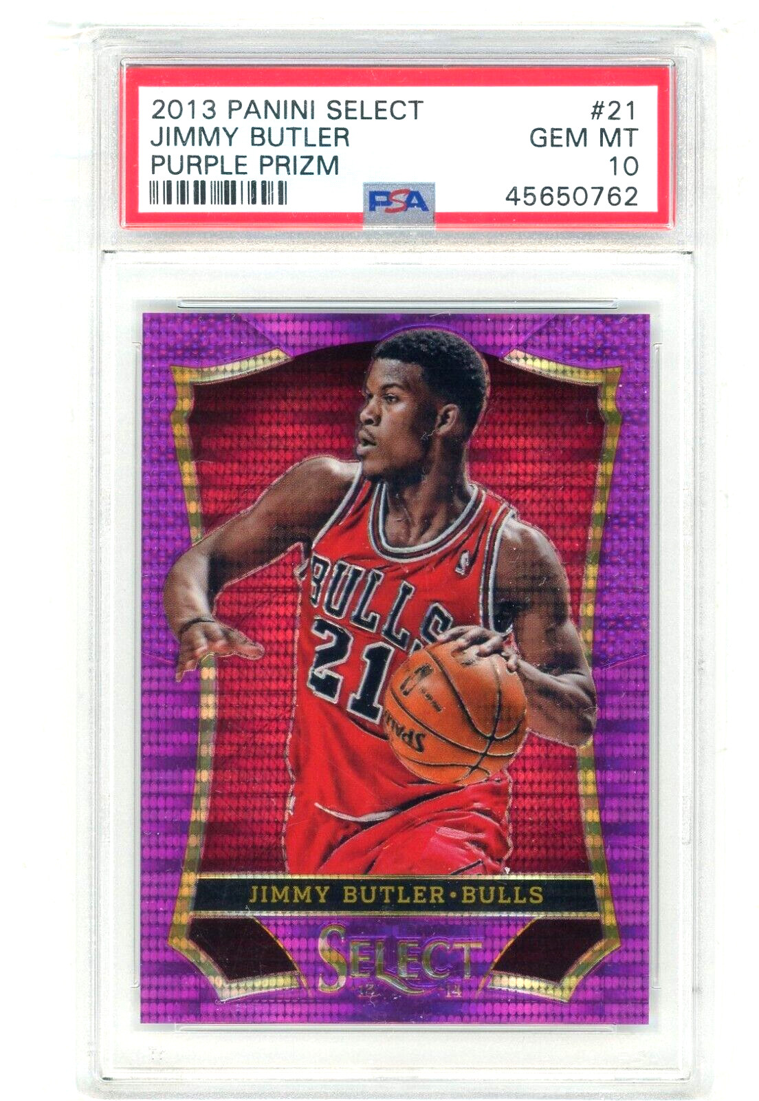 2013 Panini Select Purple Prizm #21 Jimmy Butler No 19 of 99 PSA 10