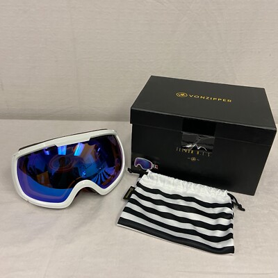 VonZipper Feenom I Heart Beer Snow Goggle Gloss White Frame w/ Sky Chrome Lens