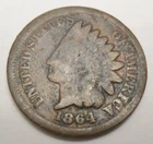 1864 P Indian Head Cent Penny *BRONZE* *ROUNDED BUST-NO L* *G - GOOD*  FREE SHIP