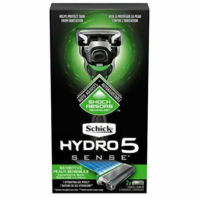 (2) NIP SCHICK HYDRO 5 SENSE 2 CARTRIDGES 1 HANDLE EACH package