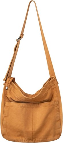 Etercycle Canvas Tote Bag for Women, Large Crossbody Hobo Casual Brown