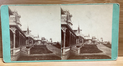 C. 1870s Joseph Warren Stereoview Of Wesleyan Grove Cottages, Martha s Vineyard