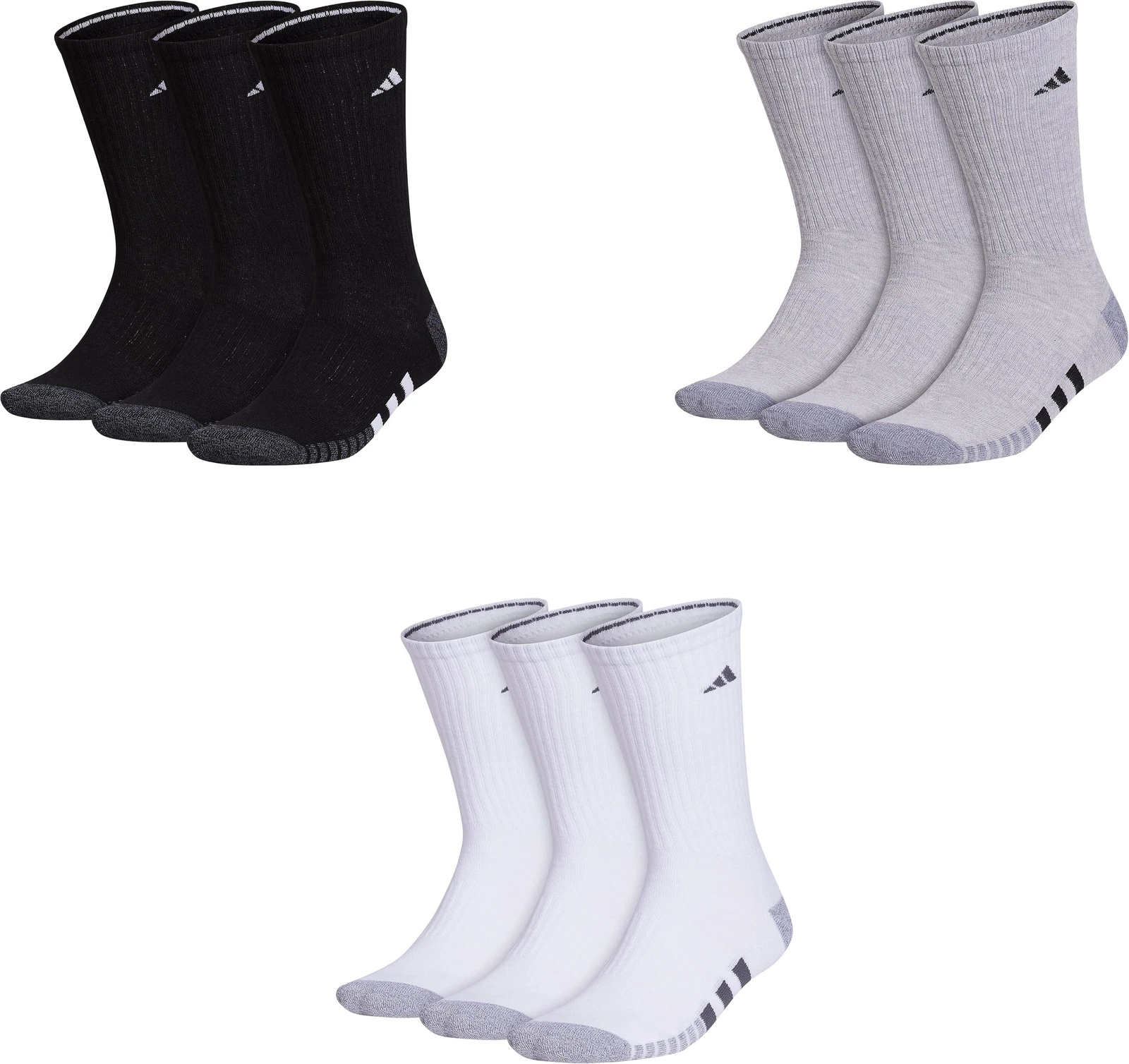 adidas Men's Cushioned Crew Socks (3 Pairs)