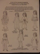 NG Creations Easy to Sew Pattern PP-40 fits Kelly Doll Barbie Little Sister