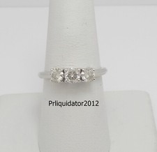 1CT Natural Diamond Solitaire Engagement Anniversary Wedding Ring 14K White Gold