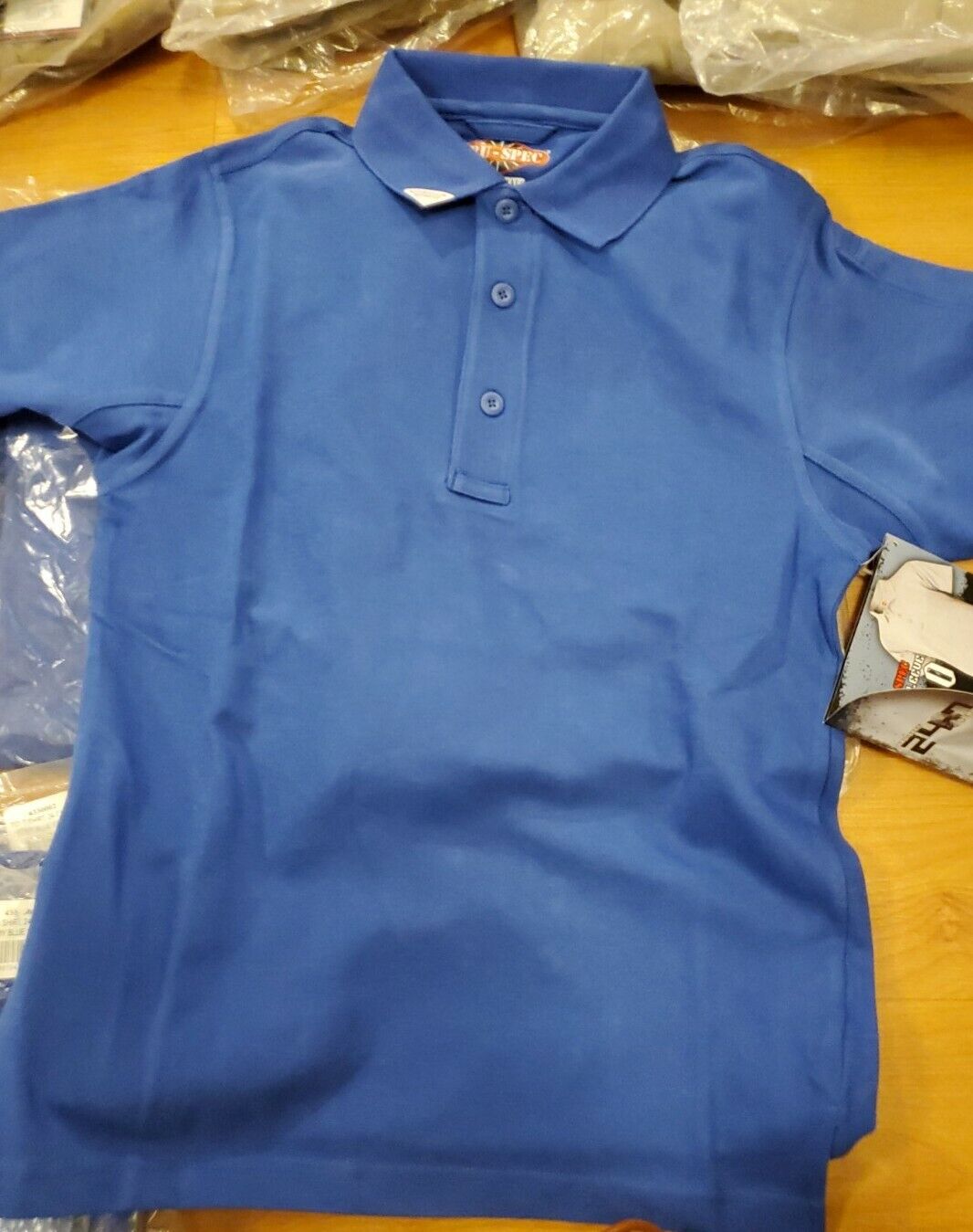 marathon Anvendt hoppe 2 Tru Spec - 24-7 Short Sleeve Classic Cotton Polo No curl Collar Blue New  XS | eBay