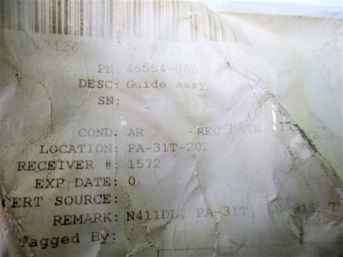 Aircraft Part Piper 46554-000 Guide Assembly - Picture 2 of 3
