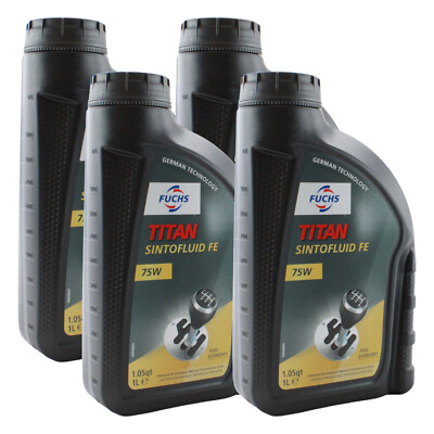 Fuchs 4 Liter TITAN SINTOFLUID FE SAE 75W Manual Transmission Fluid 4 x 1L