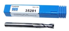 1/4" (.2500") KYOCERA SGS 2 FLUTE HIGH SHEAR CARBIDE END MILL PLASTIC WOOD 35281