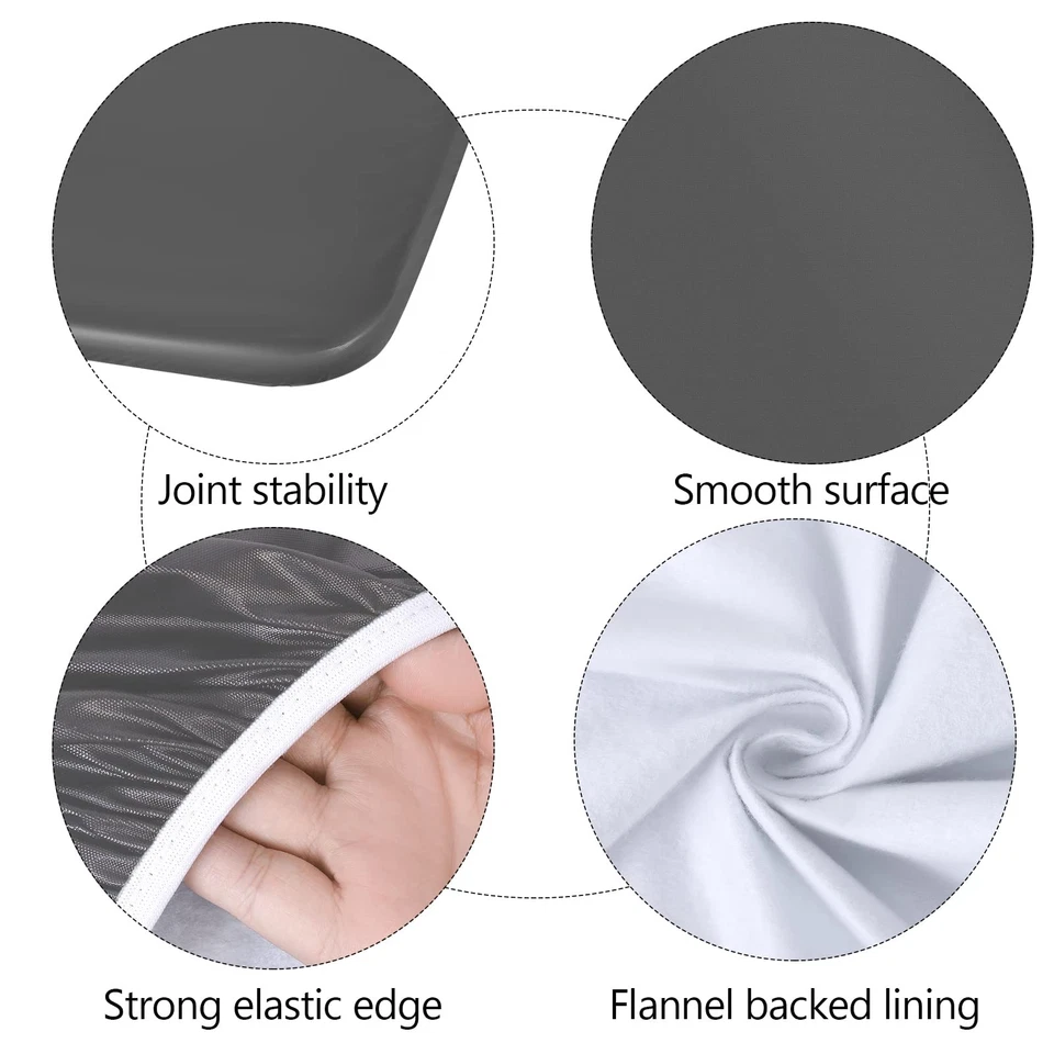 Ruisita 3 Piece Set Picnic Table and Bench Fitted Tablecloth Cover Gray Vinyl Ta - Image 4 of 4