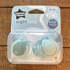 Tommee Tippee Nighttime Glow Orthodontic Silicone Pacifier 18-36m Green 2pk