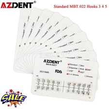 50Pack AZDENT Dental Orthodontic Brackets Braces Standard MBT.022 Hooks 3 4 5