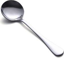 Soup Spoons, 8Pcs Stainless Steel Spoons Heavy-Weight round Spoon Flatware