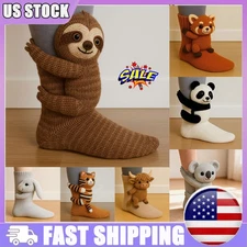 3D Cute Animals Socks Knitted Animal Pattern Floor Socks Unisex Funny Winter KU