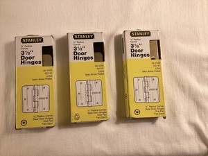 Stanley  RD741 USA 3 1/2” Round Corner 1/4" Radius Hinges 3 Pair. 08-2500