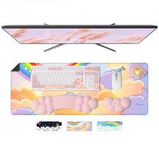 Cloud Wrist Rest Mousepad Set for Gaming Keyboard and Mouse 31.3x11.6in XXLa...