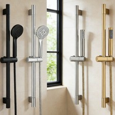 High Pressure Rainfall Shower Slide Bar System with 59'' Hose Handheld Shower