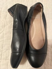 Dansko 36 6 Black Leather  Lined Cushion Arch Support Pumps Low Heels Nice
