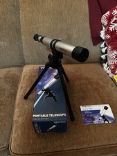 Vivitar 15X Portable Telescope with Tripod  Lightweight Aluminum Barrel  Complete