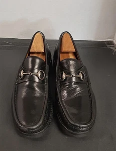 Authentique mocassins Gucci noir Horsebit taille 9,5D homme, 42,5 EU