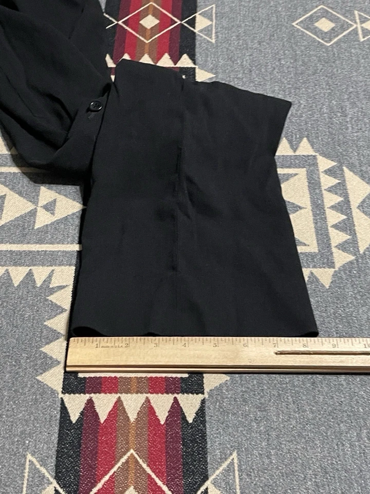 Pantalones para mujer Armani Collezioni 42 negros pierna ancha panel botones T40 Foto 4 de 4