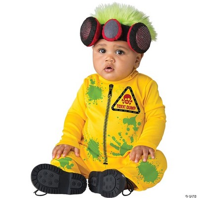 Unisex Infant/Toddler Toxic Dump Yellow Jumpsuit And Hat Halloween Costume