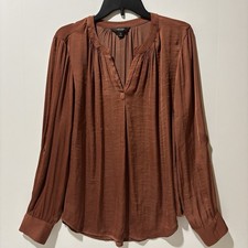 SIMPLY VERA Top Women Sz XL Copper Whimsy Grunge Elegant Popover Breezy Tunic