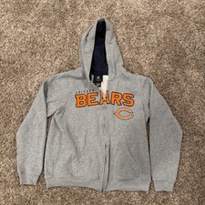 Chicago Bears Youth Large Size 14 Full Zip Hooded Sweatshirt NFL Football Hoodie