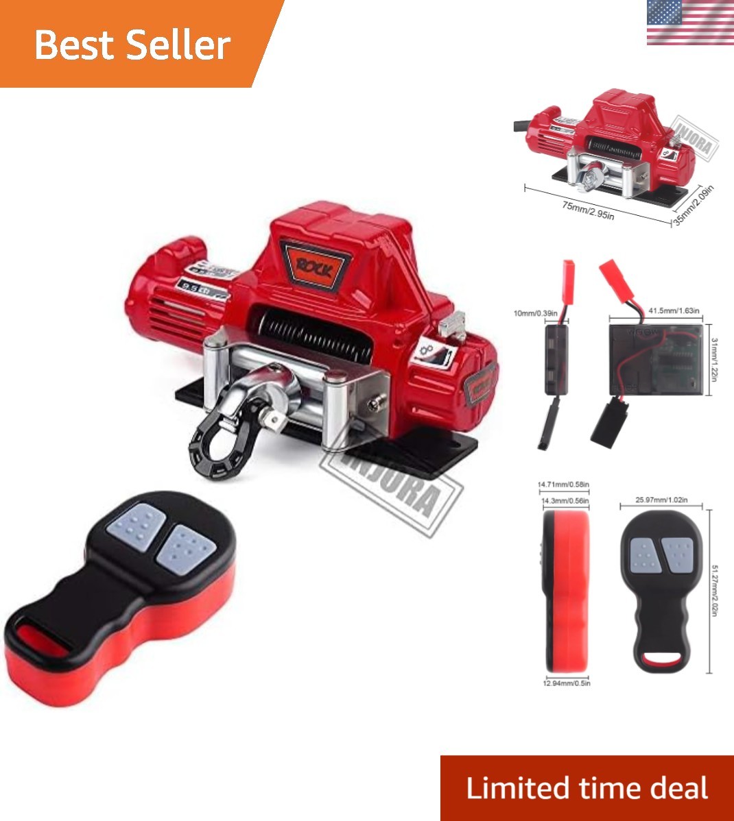 Compact Wireless Remote Winch System for 1:10 RC Crawler Cars - Quality Metal