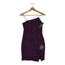 Lulus Asymmetrical Spaghetti Strap Mini Dress Womens Small Purple Pink Dopamine