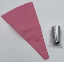 7 Piece Super Big Mouth Cake Piping Bag - Pink 