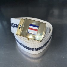 VTG Skippers Nautical Men’s 52” Made In The USA Brass Buckle Canvas Belt