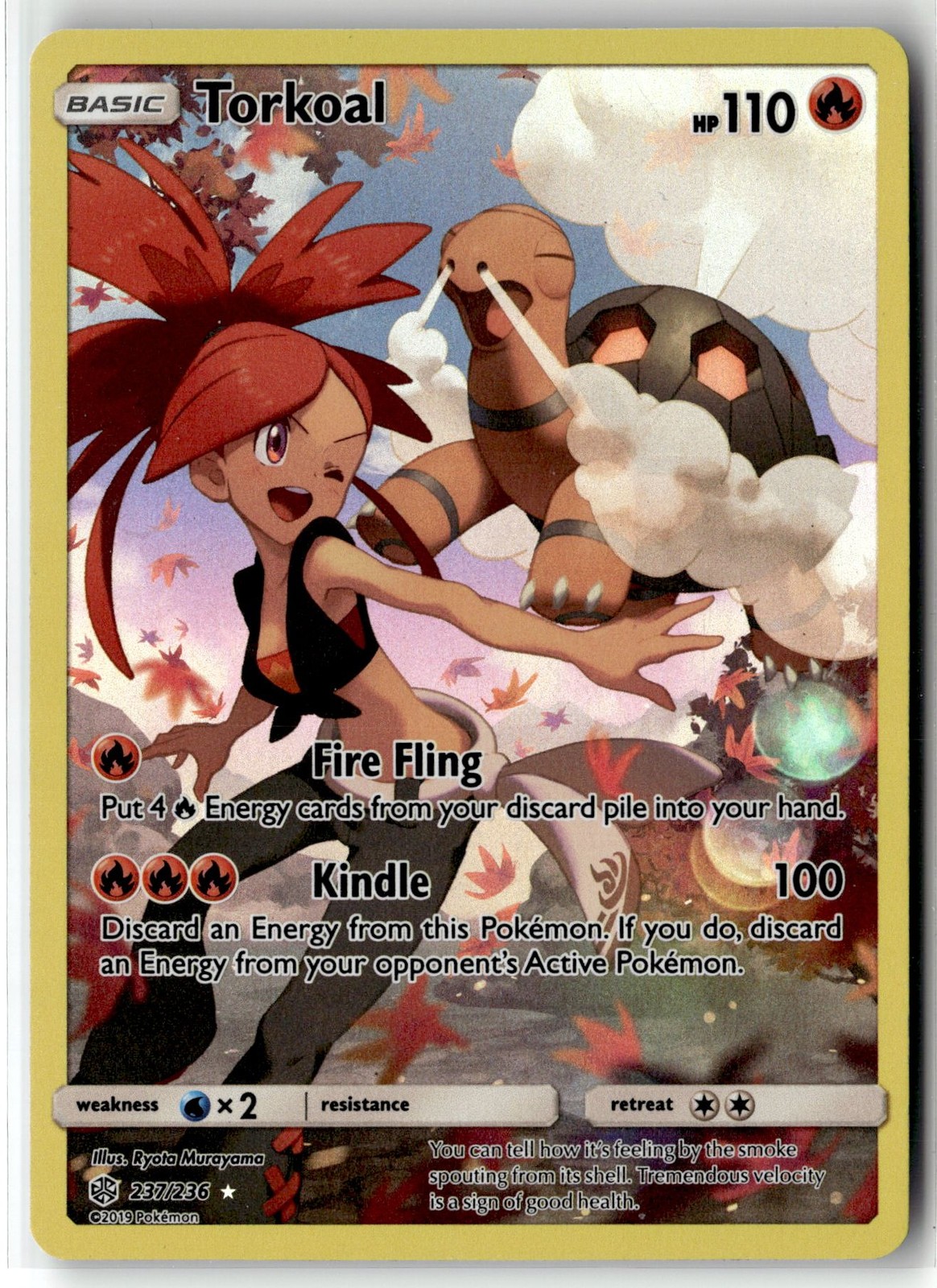 Torkoal ⭐️ 237/236 Holo Rare Secret Cosmic Eclipse 2019 Pokemon NM