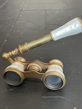 Antique French Opera Glasses Binoculars - Genuine Mother of Pearl  Brass