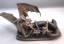 Rawcliffe Pewter 1994 Figure Dragon Wizard Check Mate Chess (D17)