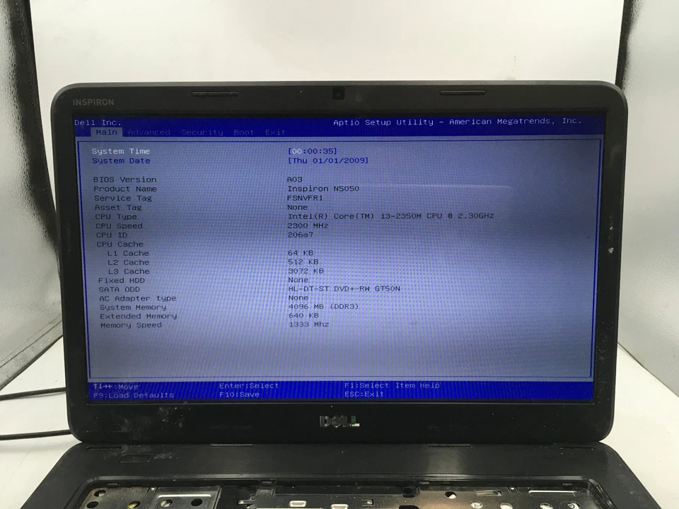 DELL INSPIRON N5050 - I3 2350M - 4GB RAM - BOOTS TO BIOS - READ DESCRIPTION - BB - Image 2 of 4
