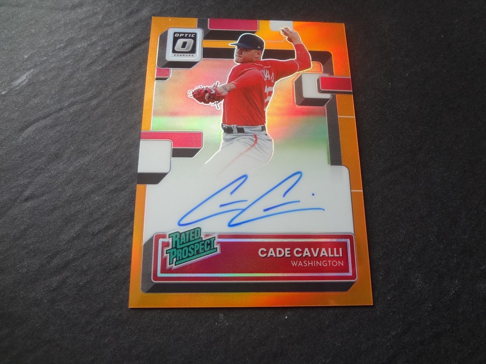 2022 Donruss Optic Cade Cavalli /25 Auto Orange Prizm Rookie RPS-CC RC Autograph