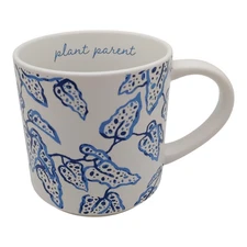 Threshold Plant Parent Tea Coffee Mug - 16oz Large Blue White Botanical Leaves
